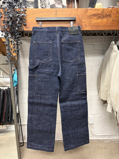 Rick Owens 16oz Japanese Denim ‘Strobe Double Knee’ Raw Blue Carpenter Jeans