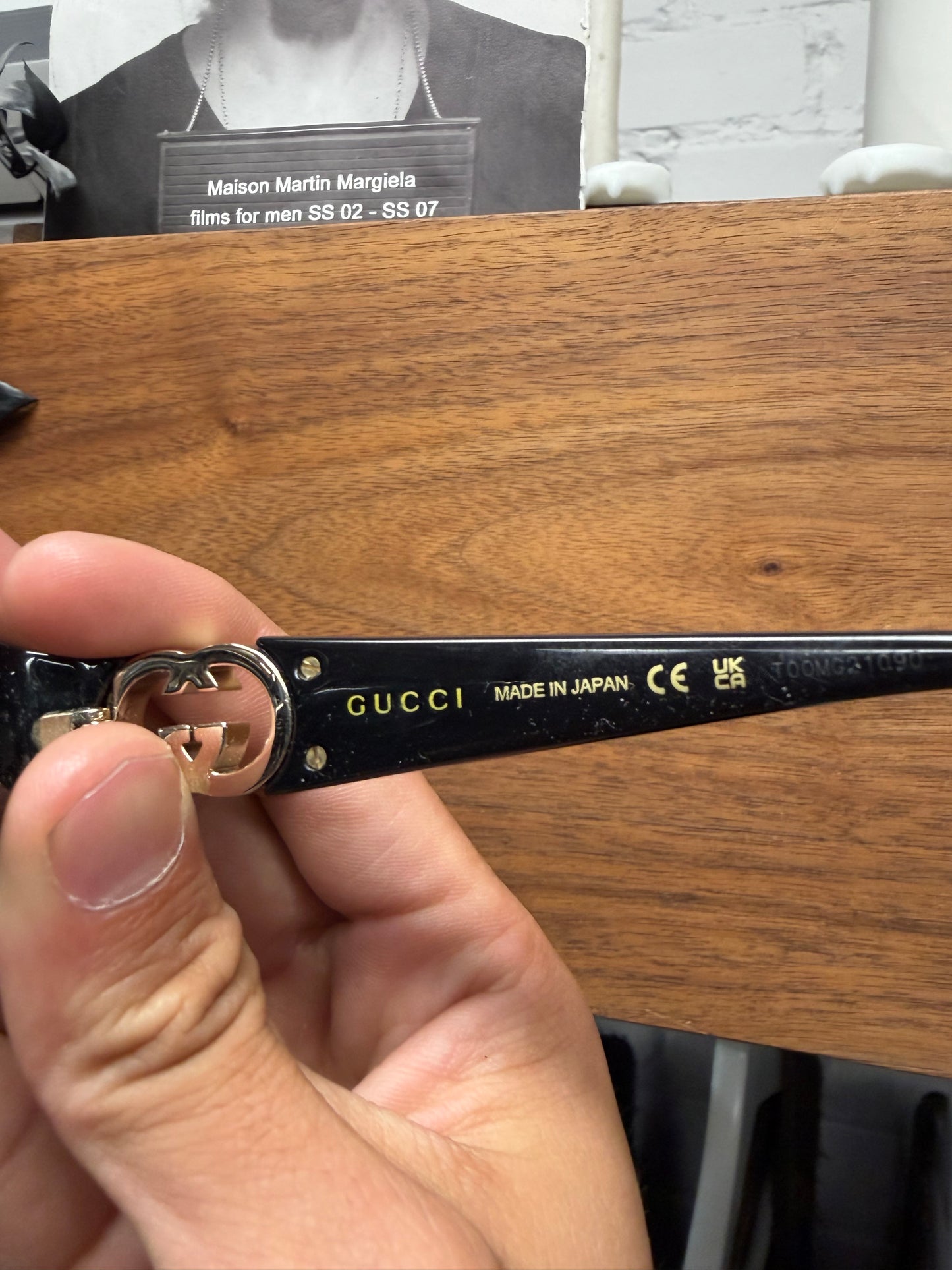 Gucci Black/Silver ‘GG Interlock Logo’ Oval Shape Glasses