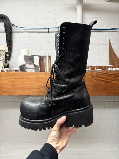 AW2024 Balenciaga Runway Leather ‘Stomper’ High Cut Combat Boots