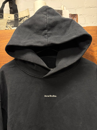 Acne Studios Heavyweight Organic Cotton Black Oversized Logo Hoodie