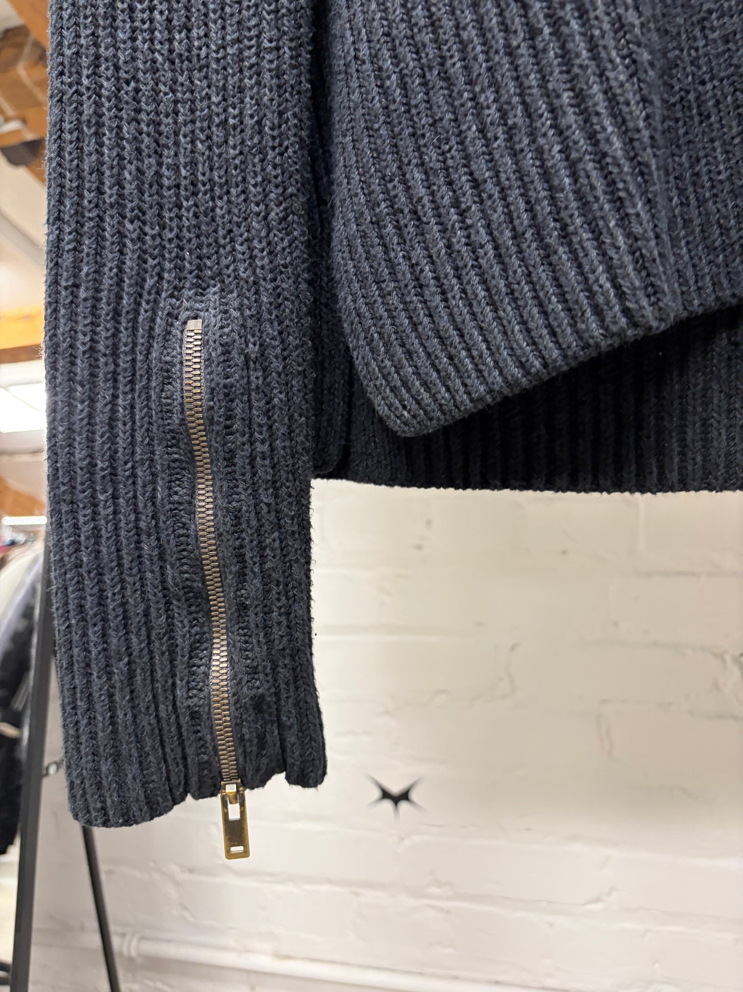 SS2017 Maison Margiela ‘Object Dyed’ Black Ribbed Wool Knit Sweater