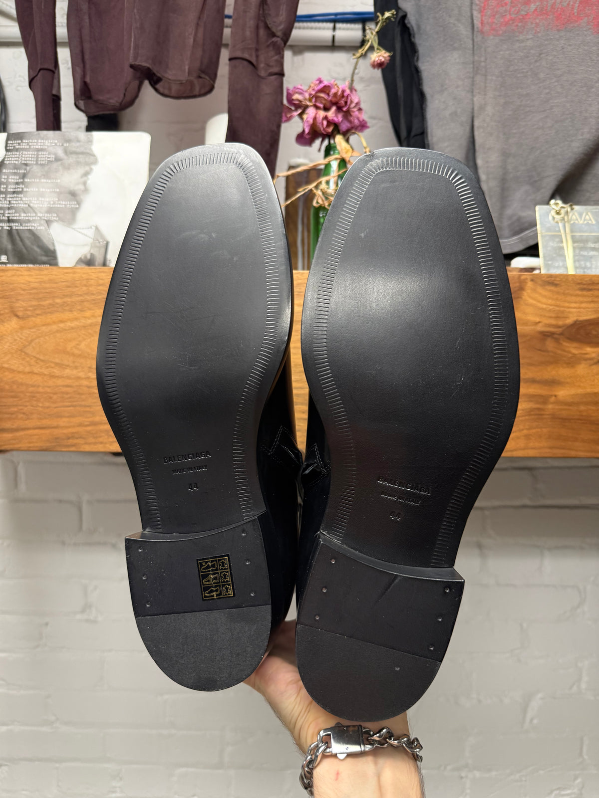 Balenciaga Polished Black Calfskin Leather ‘Rim’ Chelsea Boots