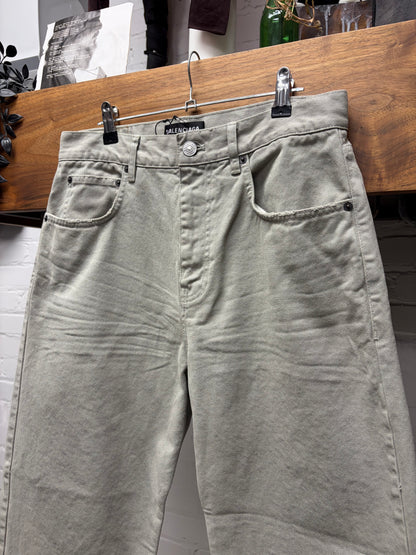 2022 Balenciaga Dirt Washed Grey Bootcut Denim