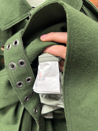 AW2006 Junya Watanabe ‘Taxi Driver’ Distressed Green Wool Trench Coat