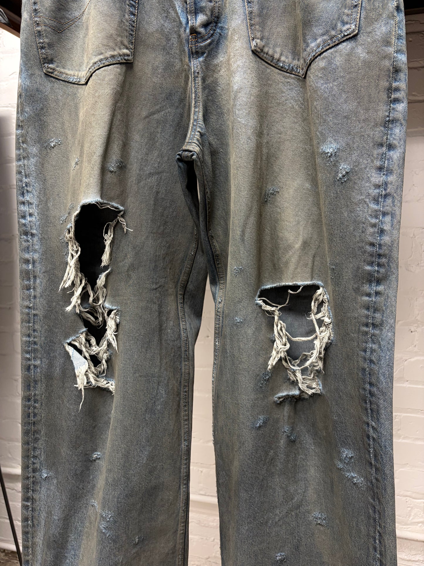 SS2023 Balenciaga ‘Mudshow’ Reverse Pocket Destroyed Wide Leg Denim
