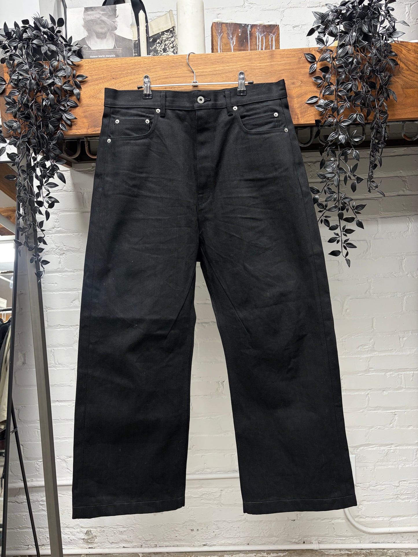 Rick Owens 16oz Japanese Denim ‘Geth’ Black Wide Cut Jeans