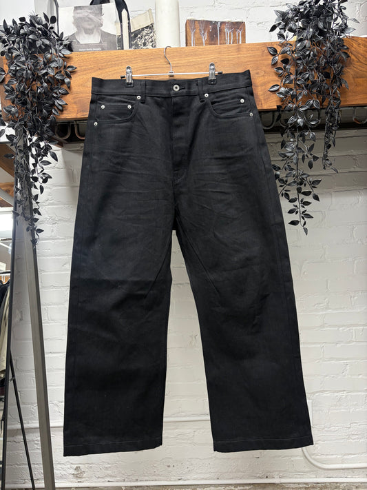Rick Owens 16oz Japanese Denim ‘Geth’ Black Wide Cut Jeans