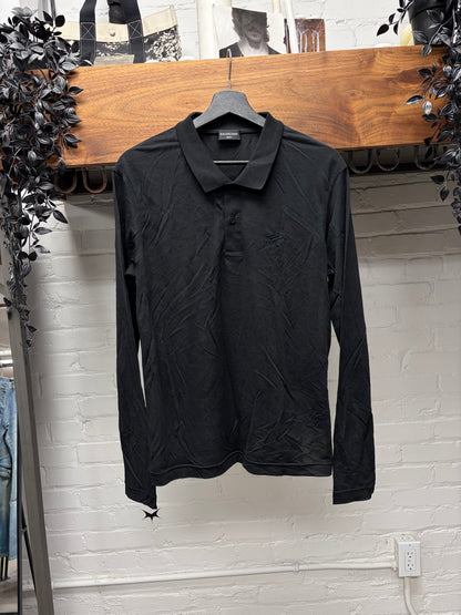 SS2023 Balenciaga ‘3B Sports Icon’ Logo Black Long Sleeve Polo