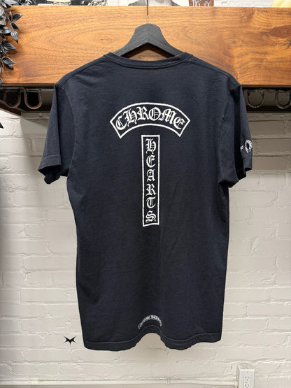 Vintage Chrome Hearts T-Bar Logo Black Graphic T-Shirt