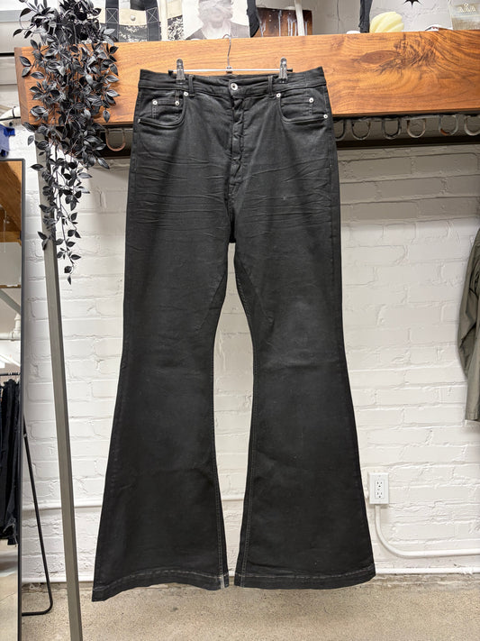 Rick Owens ‘Bolans’ Black Flared Leg Denim