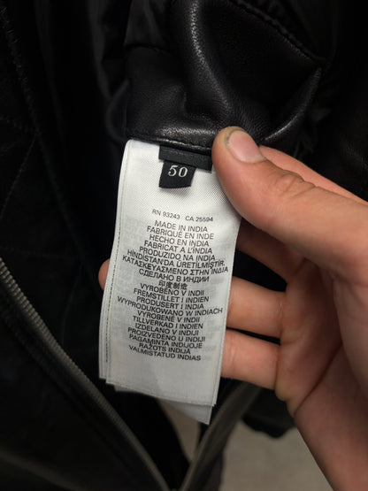 Diesel ‘L-Pritts’ Black Lambskin Leather Bomber Jacket