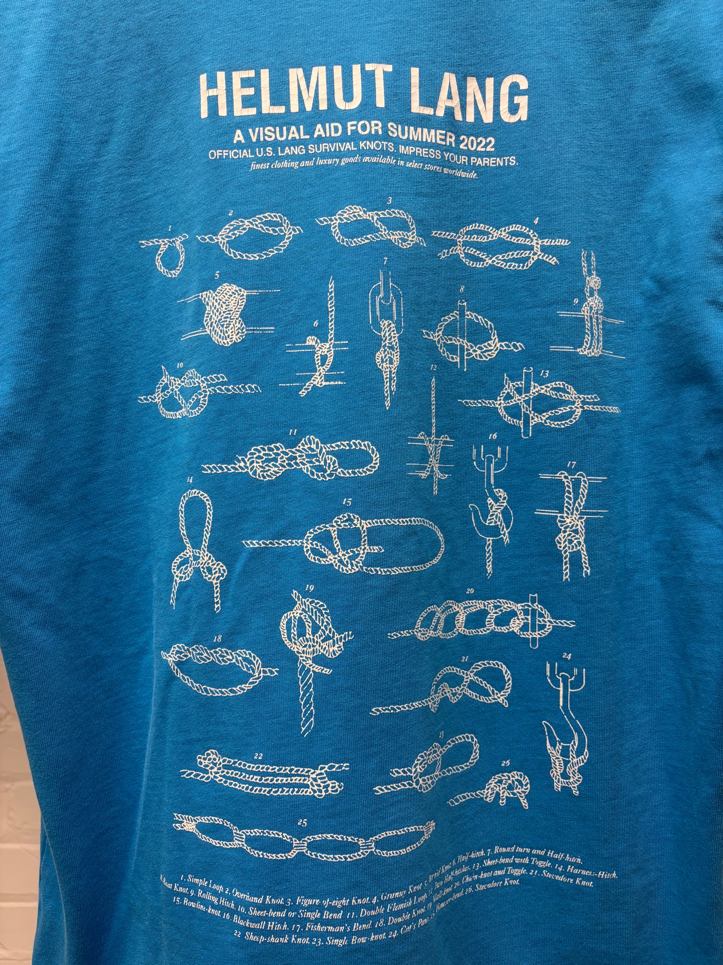 SS2022 Helmut Lang ‘Lifeguard’ Blue/White Graphic T-Shirt