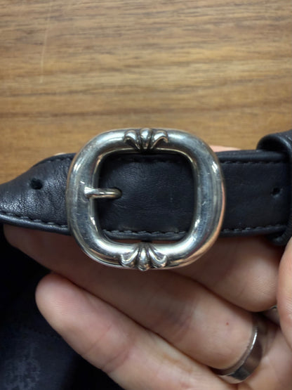 Chrome Hearts ‘Spiderweb’ Black Lambskin Leather Hat with .925 Silver Hardware