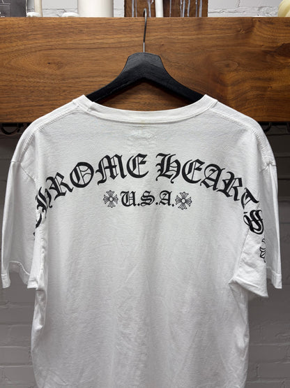 Chrome Hearts ‘Script Logo’ White Cotton Pocket T-Shirt