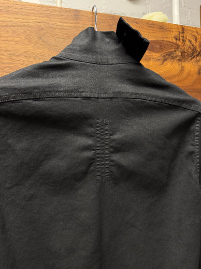 SS2014 Rick Owens DRKSHDW Waxed Black ‘Mollino’ Button Up Shirt