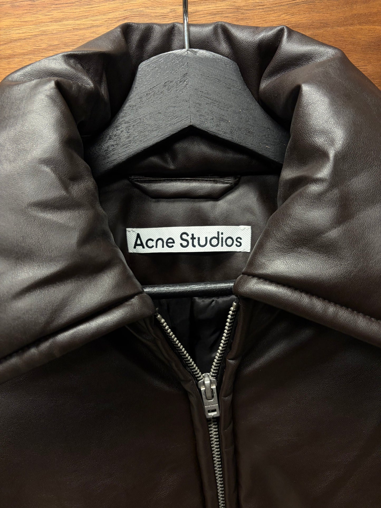 Acne Studios Padded Brown Coated Bomber Jacket