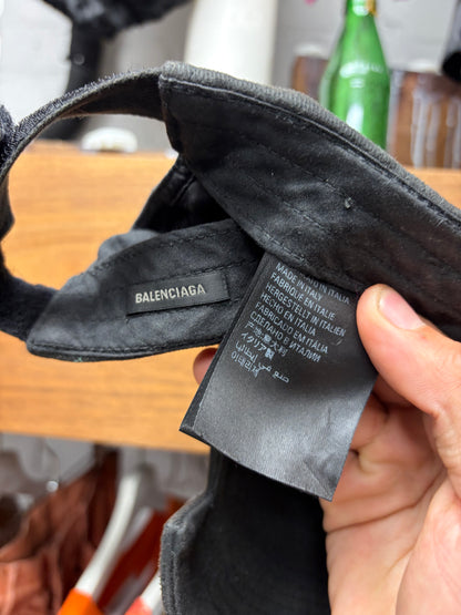 Balenciaga ‘Website’ Pierced Sun-Faded Black Baseball Cap