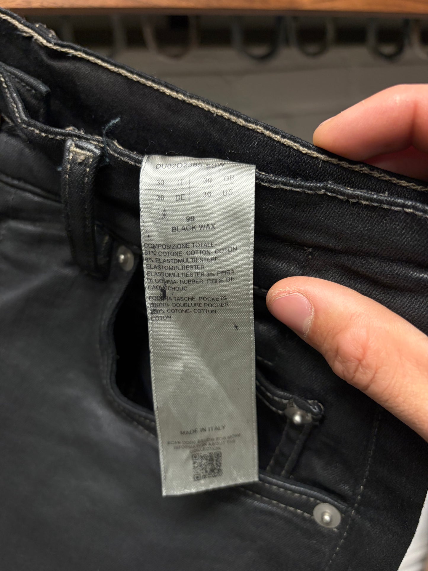 Rick Owens Waxed Black ‘Bolans’ Bootcut Flared Denim