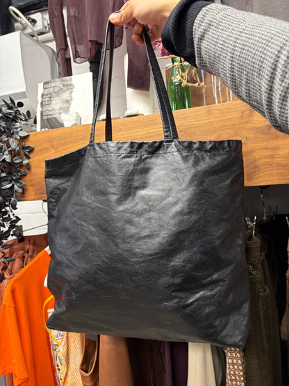 Prada Black/Pink Nappa Lambskin Leather Reversible Tote Bag