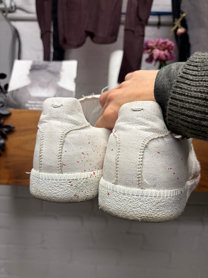 Maison Margiela Red Paint Splatter ‘G.A.T.’ Low Top Sneakers