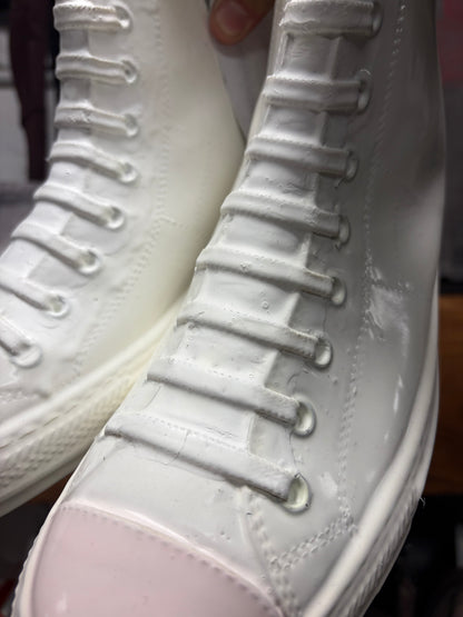 Maison Margiela ‘Stereotype’ White Rubberized ‘Chuck 70’ High Top Sneaker