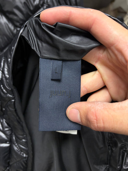 AW2022 Juun.J Insulated Black Quilted Pullover Hoodie