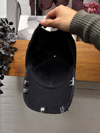 Alice Hollywood ‘Piercing’ Black/White Cross Embroidered Strapback Baseball Hat