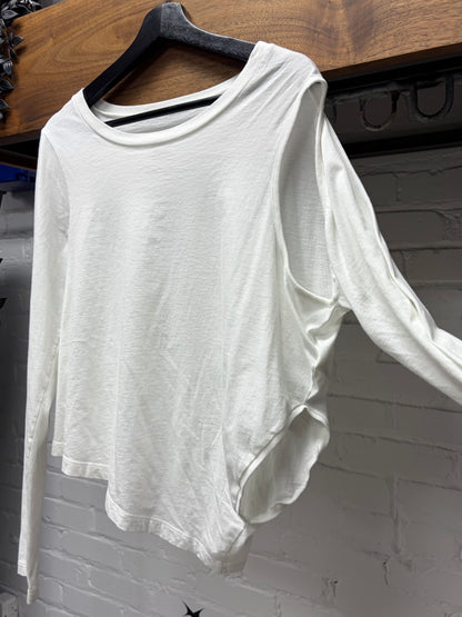SS2017 Maison Margiela Asymmetric White Layered Cotton Long Sleeve Shirt