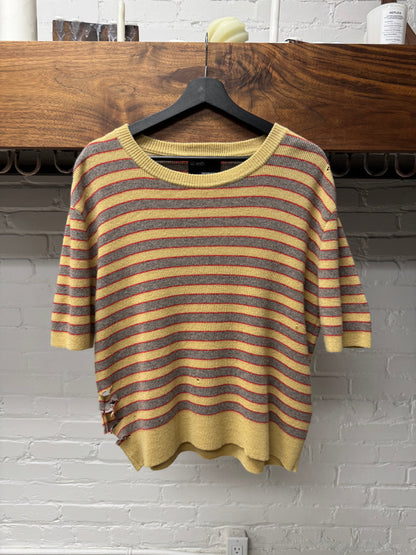 SS2024 Enfants Riches Deprimés Cashmere Short Sleeve Striped Knit Sweater