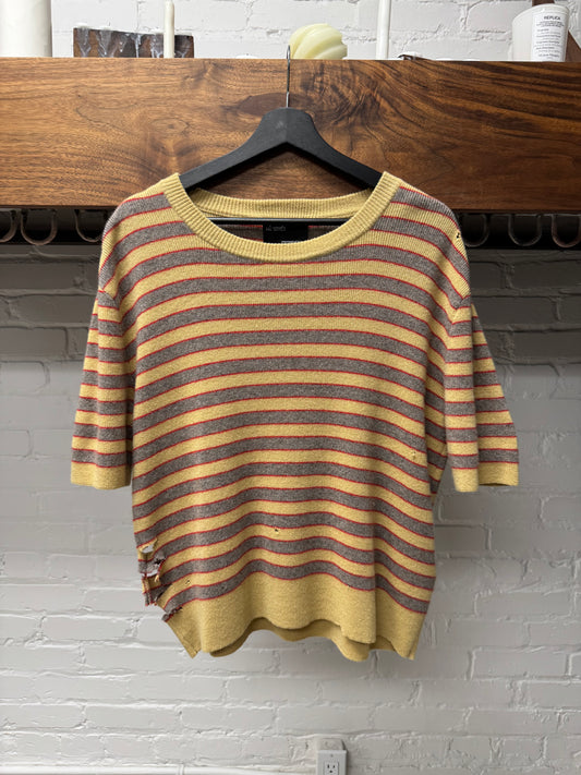 SS2024 Enfants Riches Deprimés Cashmere Short Sleeve Striped Knit Sweater