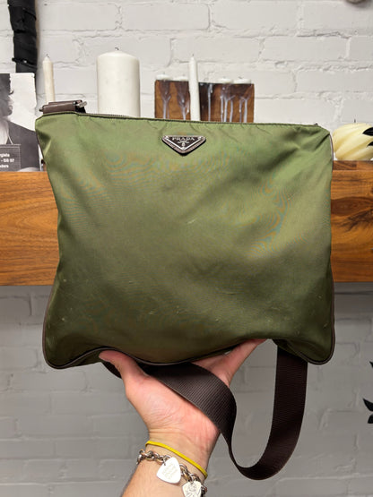 Prada Tessuto Nylon ‘Sun-Faded’ Green Crossbody Bag