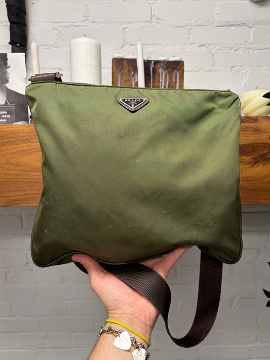 Prada Tessuto Nylon ‘Sun-Faded’ Green Crossbody Bag