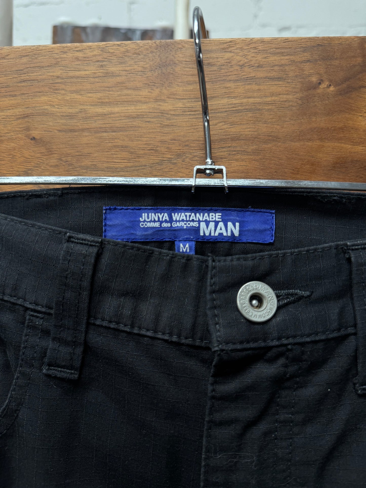 2018 Junya Watanabe Buckle-Back Ripstop Knee Panelled Denim