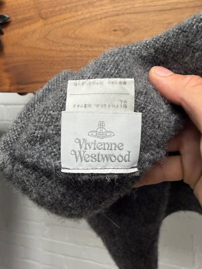 Vivienne Westwood Grey ‘Orb Logo’ Knit Beanie