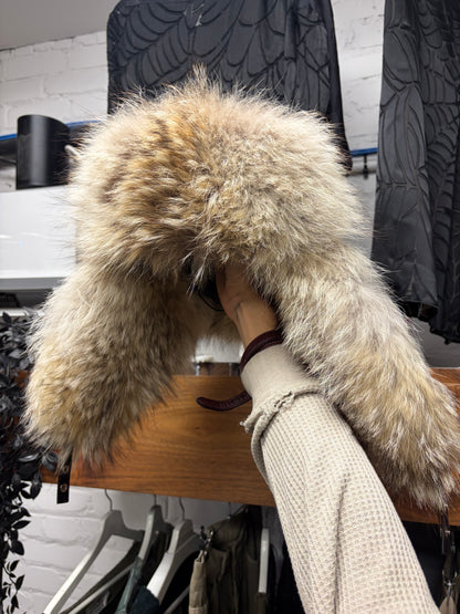 Prada Genuine Fox Fur ‘Ushanka’ Black Nylon Trapper Hat