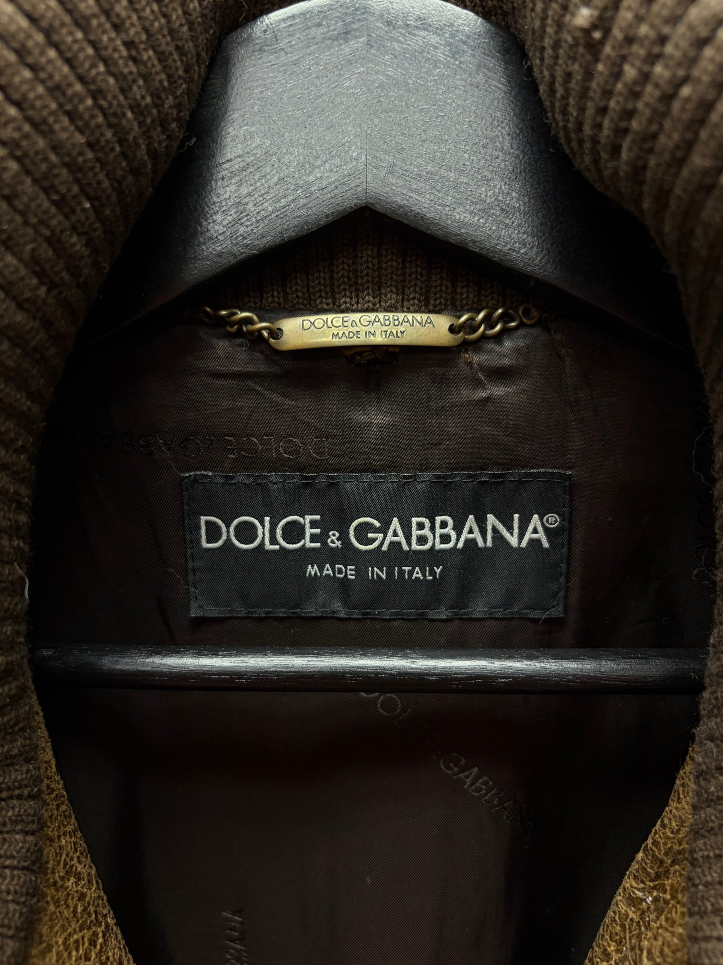 AW2003 Dolce and Gabbana ‘Bondage Strap’ Brown Goatskin Leather Bomber Jacket