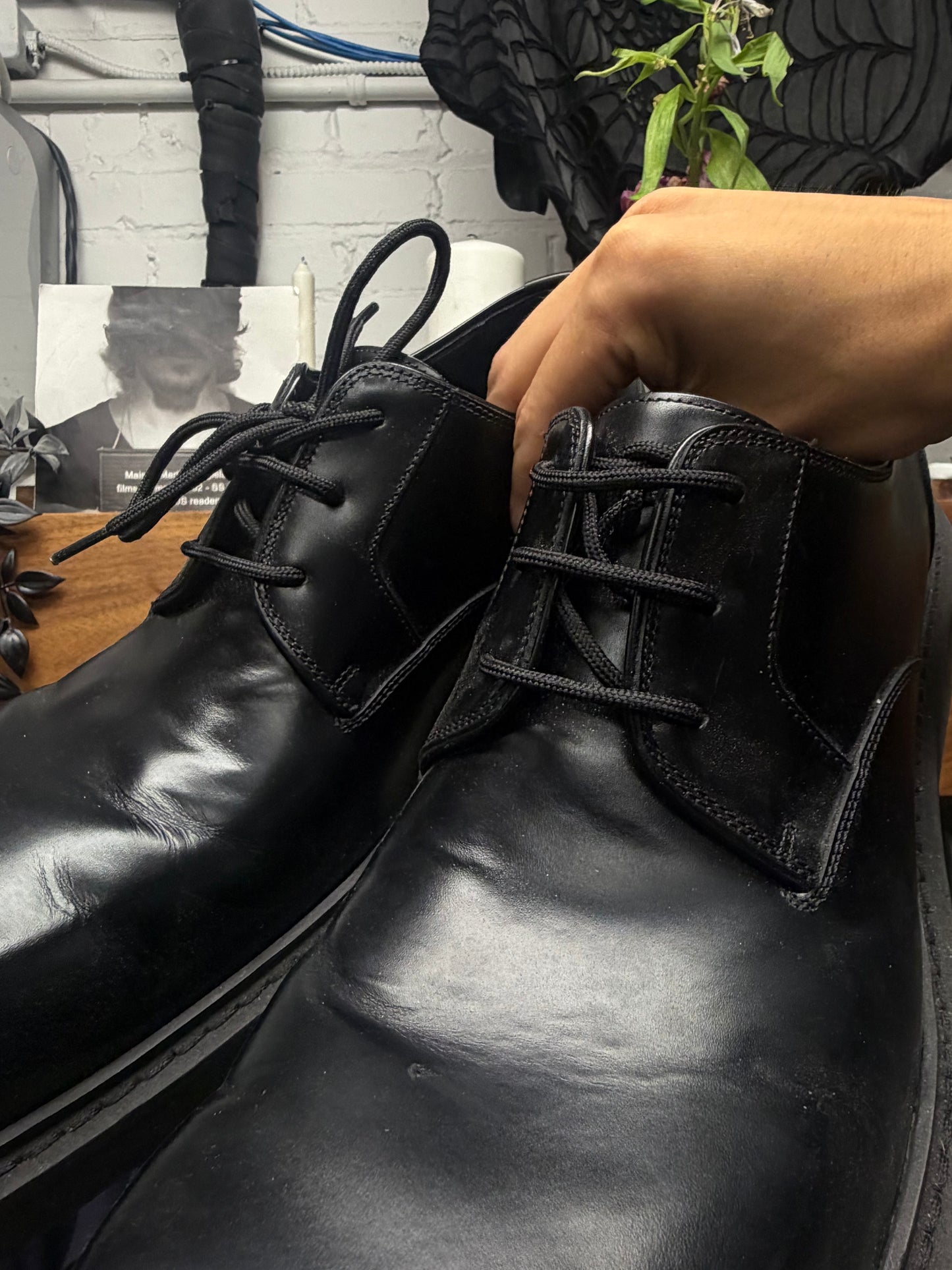 Balenciaga ‘Inspector’ Black Patent Leather Low Top Derbys
