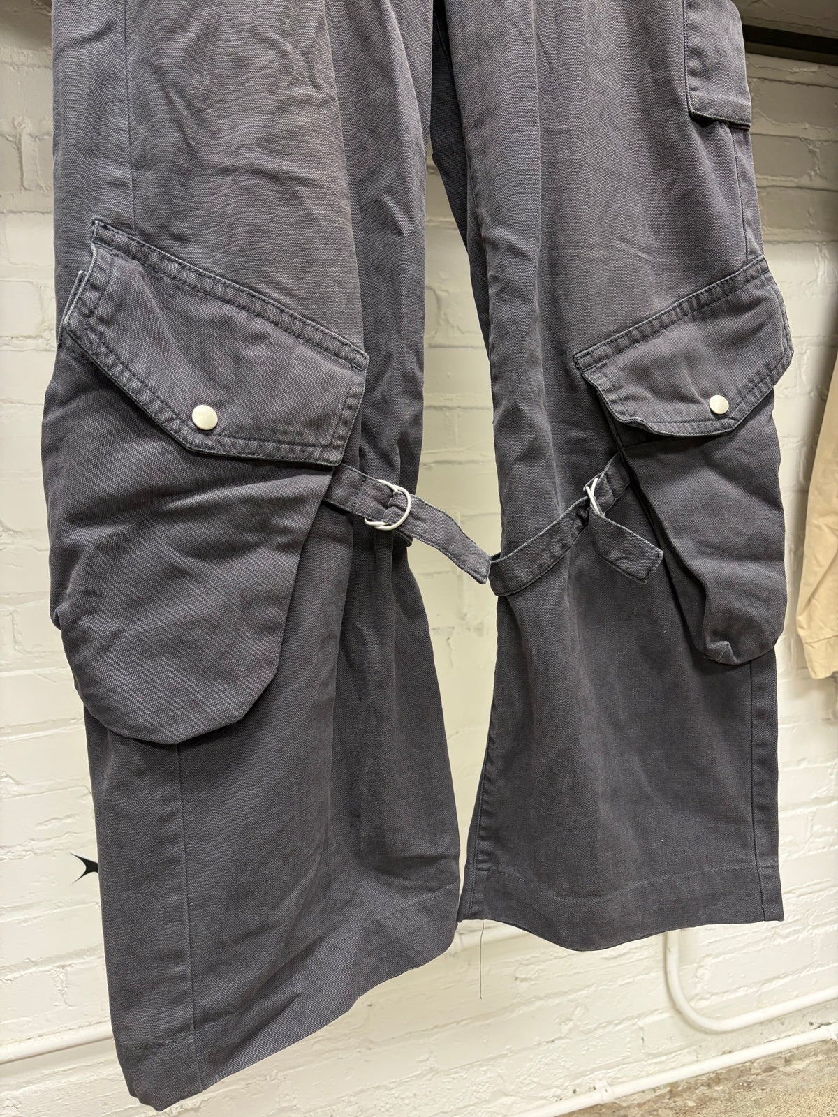 Acne Studios ‘Pointal’ Cotton Canvas Grey Wide Leg Cargo Pants
