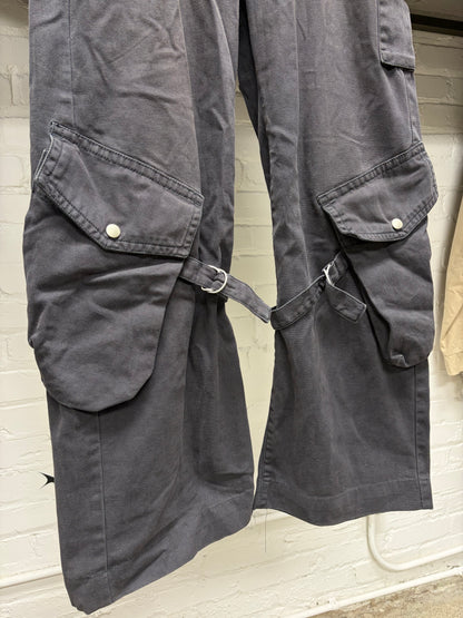 Acne Studios ‘Pointal’ Cotton Canvas Grey Wide Leg Cargo Pants