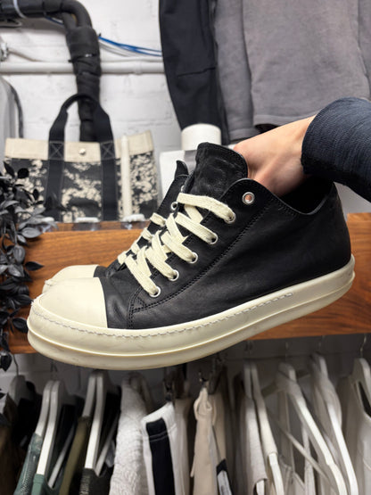 Rick Owens Leather Mainline ‘Ramones’ Black/Milk Low Top Sneakers