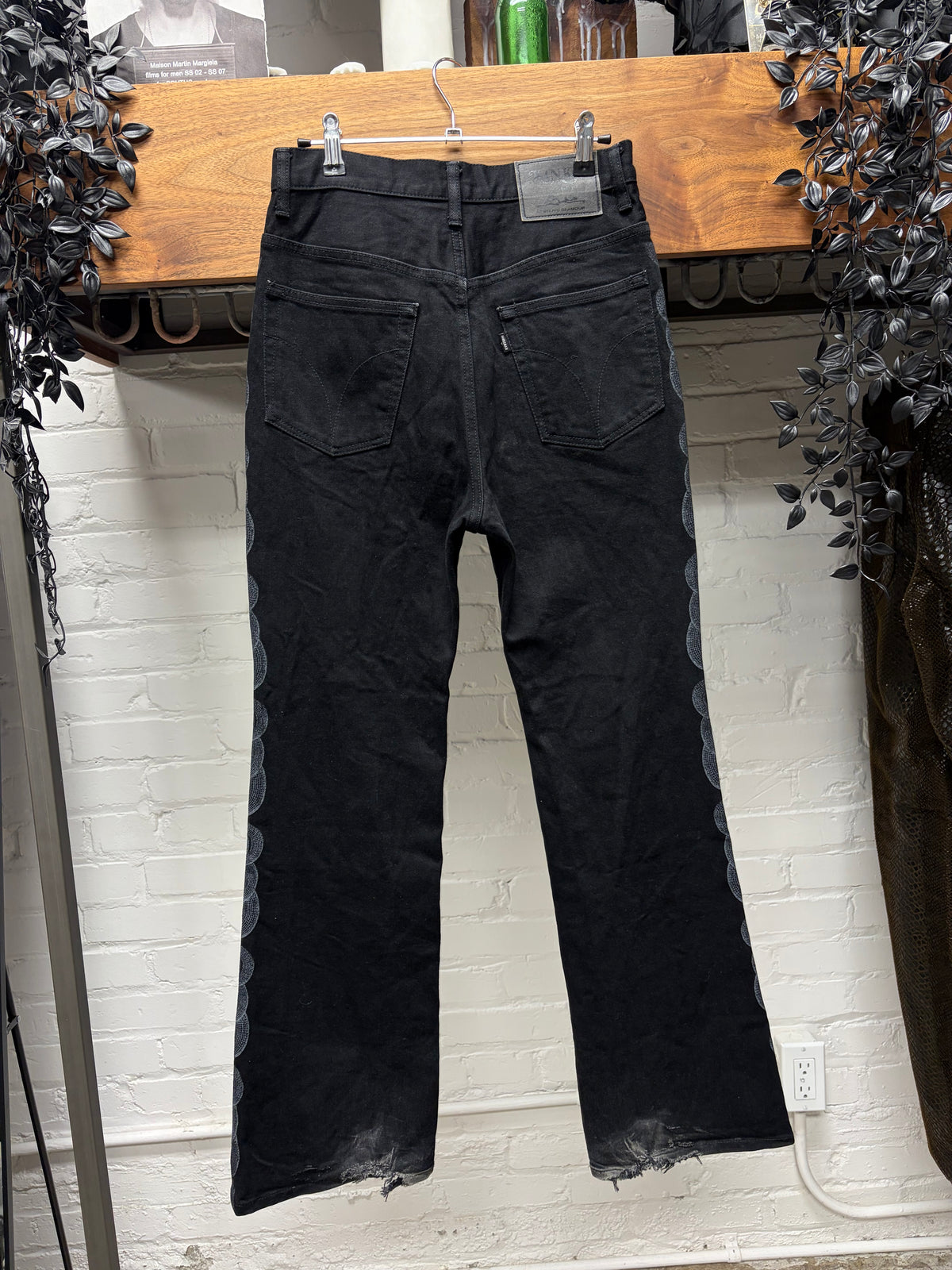 2000s Hysteric Glamour ‘Snake Print’ Flared Leg Black Skinny Jeans