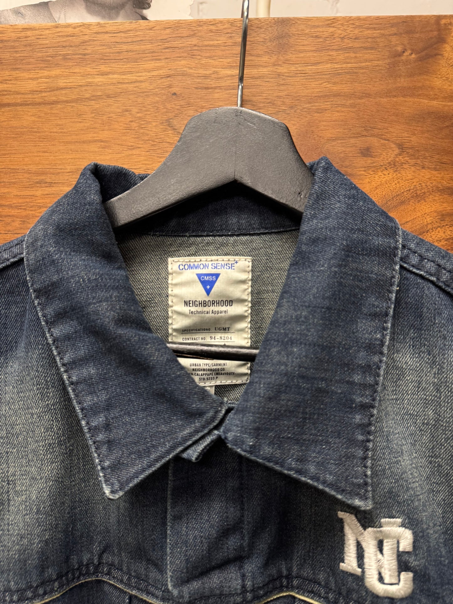 Neighbourhood Leather Pocket Denim Trucker Jacket