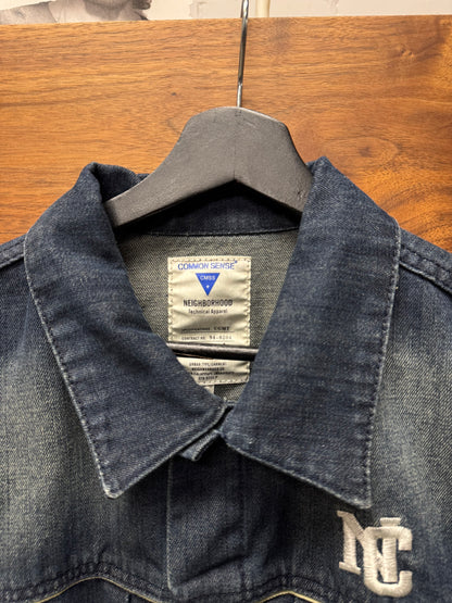 Neighbourhood Leather Pocket Denim Trucker Jacket