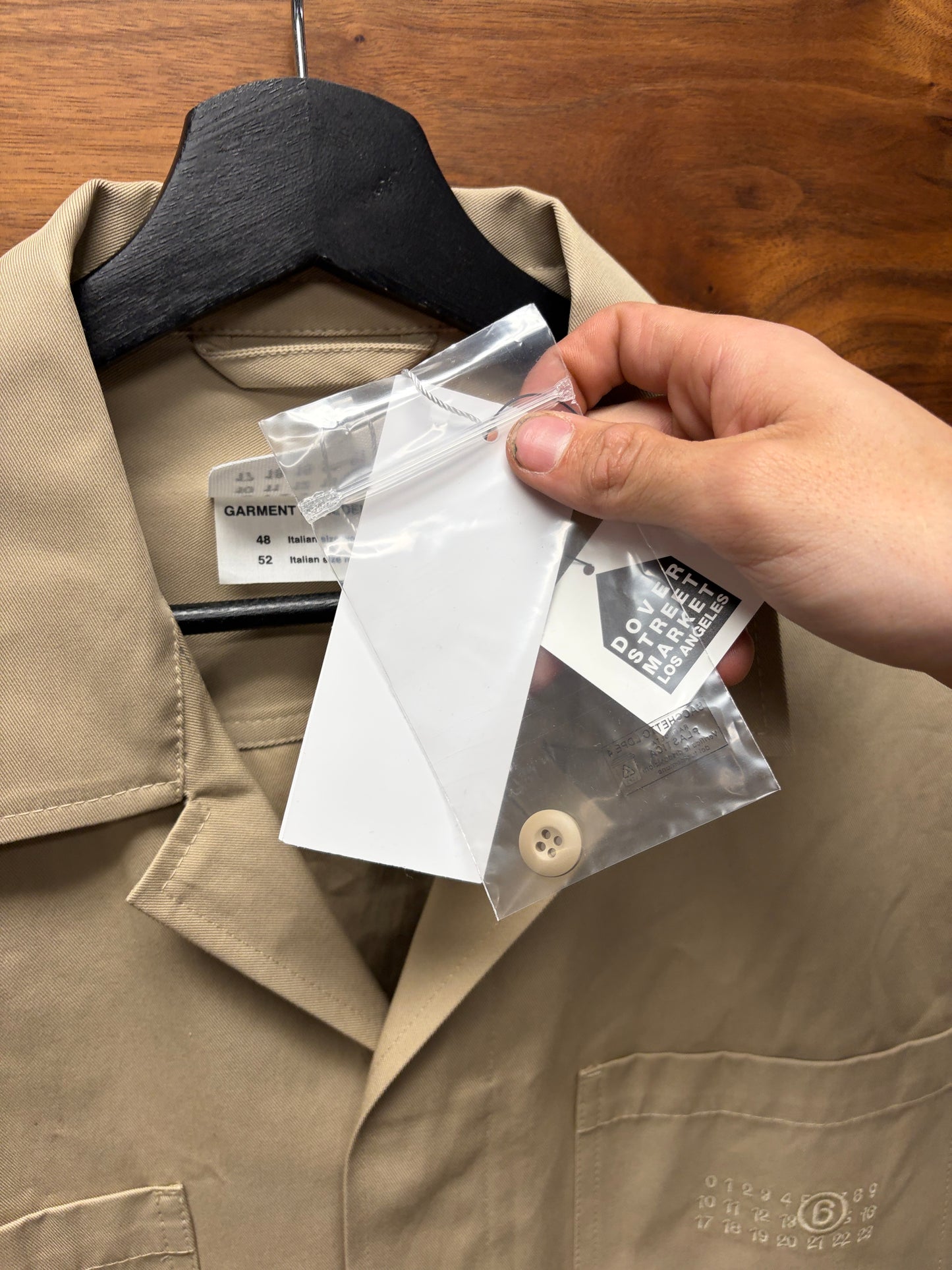 Maison Margiela Gabardine Embroidered Logo Collared Shirt