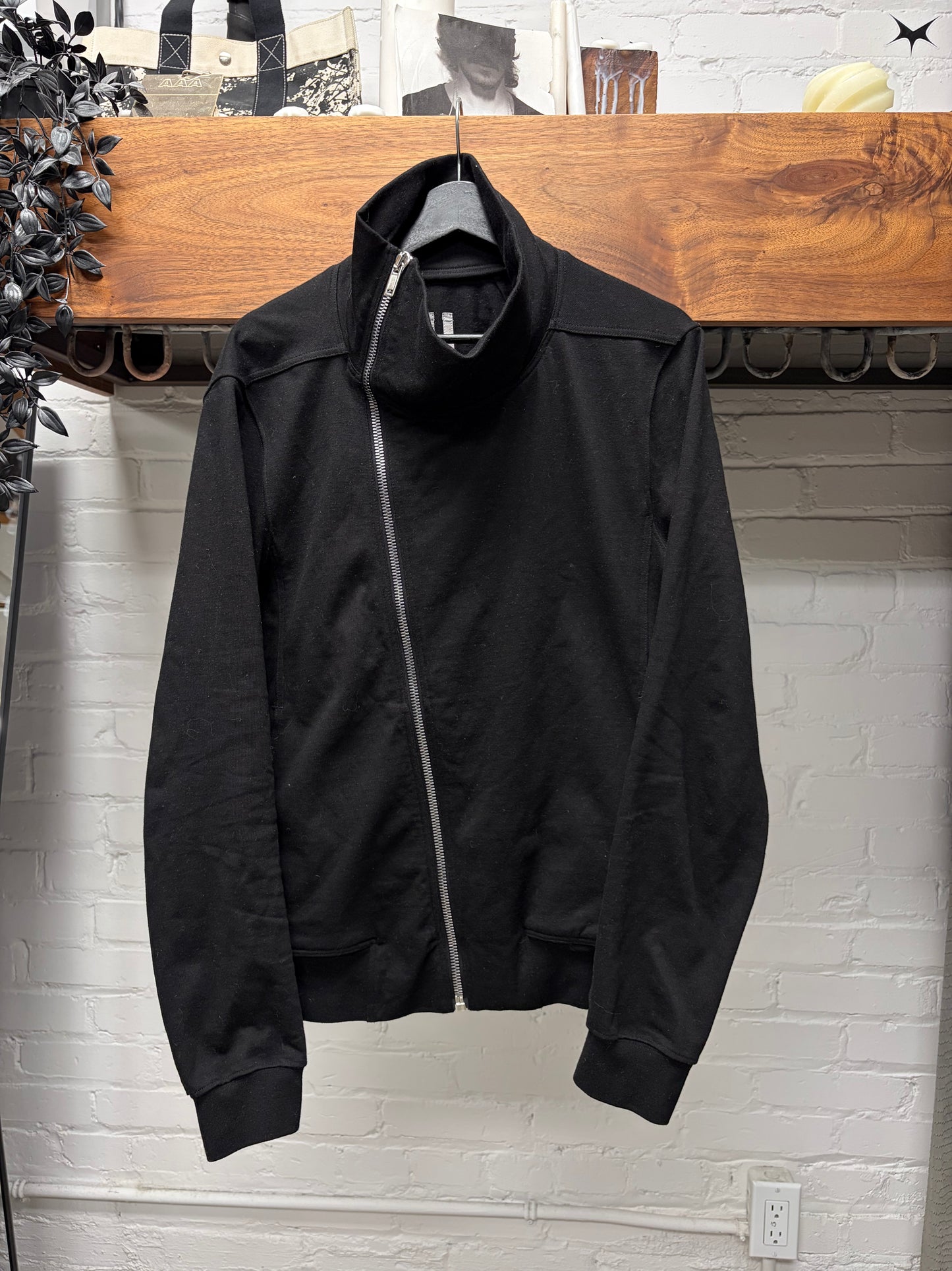 Rick Owens  ‘Bauhaus’ High Neck Asymmetric Zip Sweatshirt