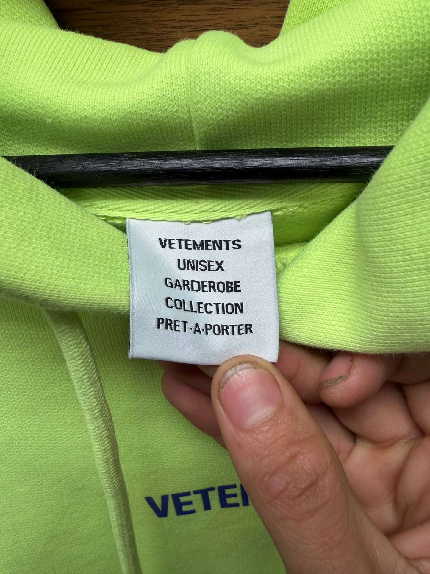 Vetements Limited Edition Electric Green Logo Hoodie