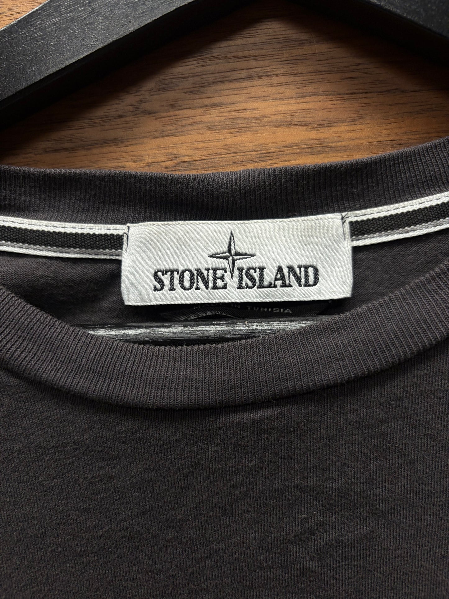 Stone Island ‘Vertical Logo’ Grey Cotton T-Shirt