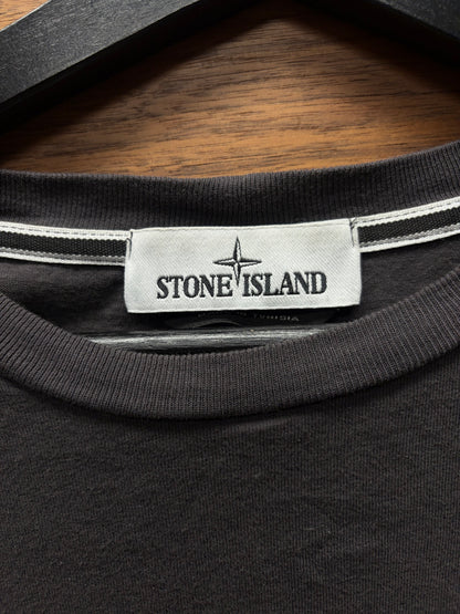 Stone Island ‘Vertical Logo’ Grey Cotton T-Shirt