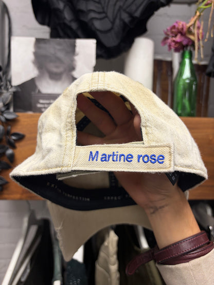 Martine Rose ‘Chopped Brim’ Tan/Blue Logo Strap-Back Hat