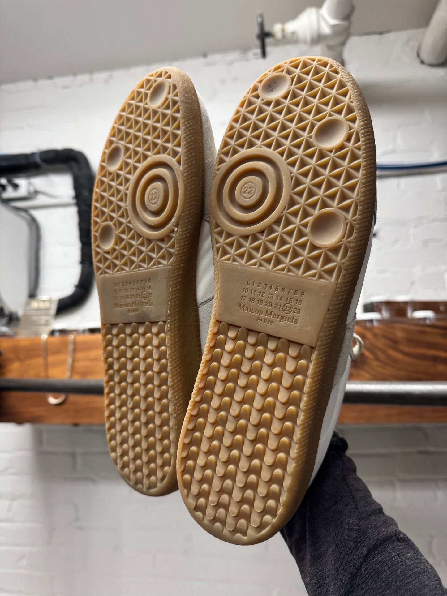Maison Margiela Replica ‘G.A.T’ White/Gum Sole Low Top Sneakers